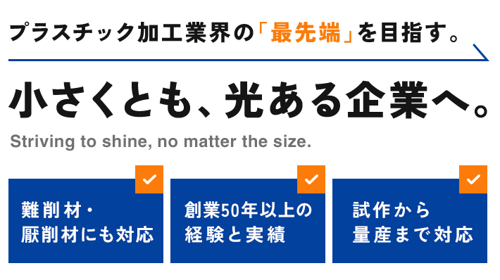 小さくとも、光ある企業へ。